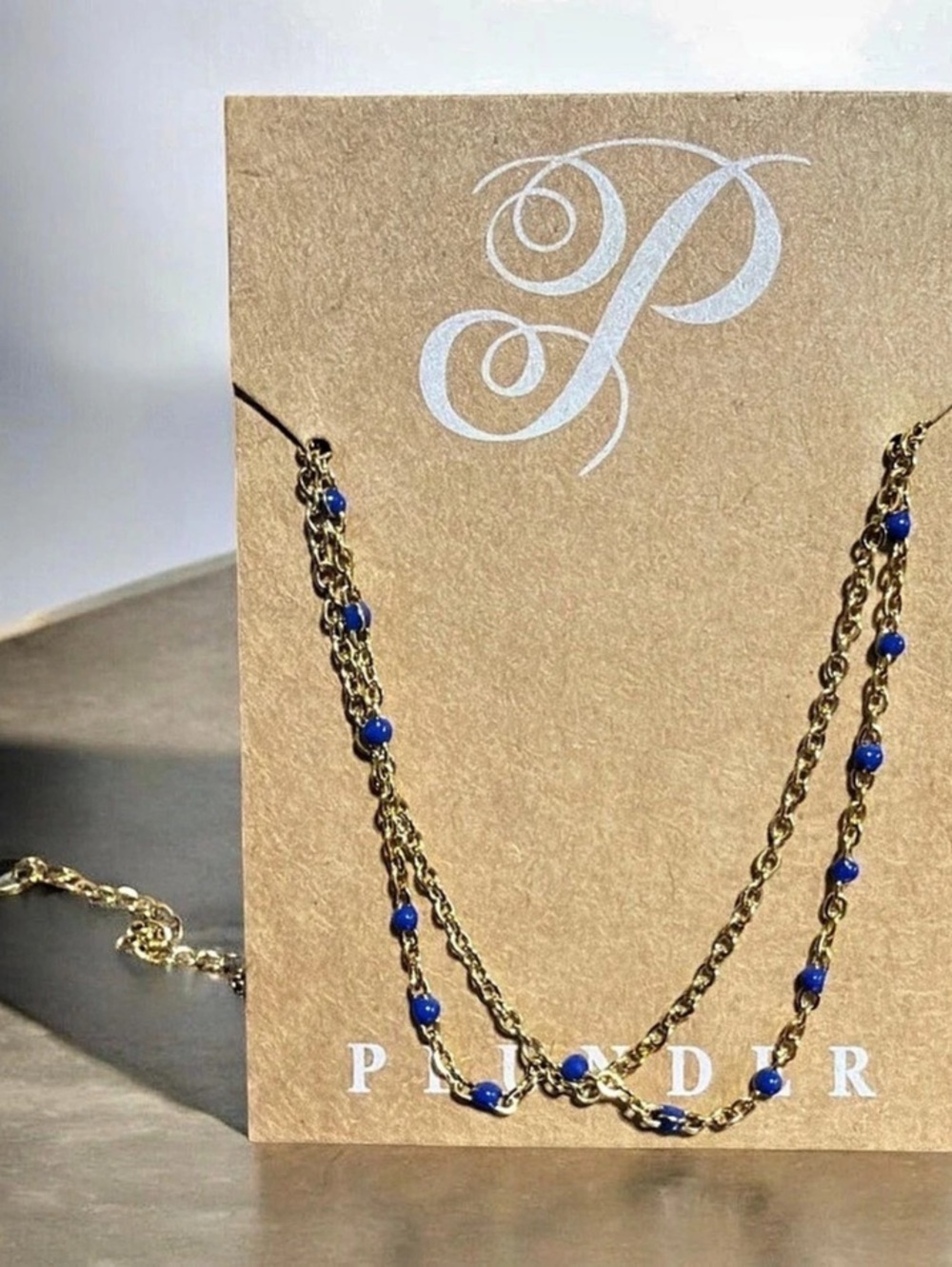 Plunder Design Blue Lapis Beaded Double Layer Necklace NEW